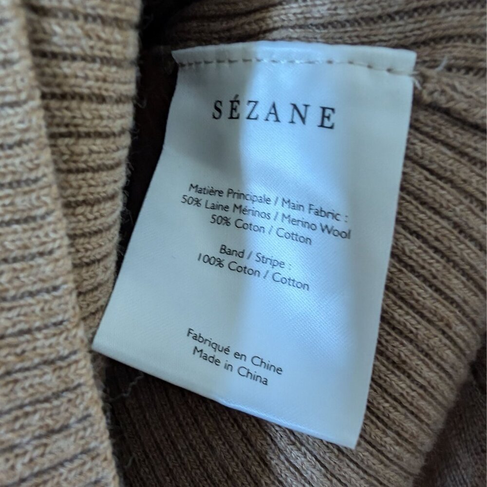 SEZANE Soizic sweater, merino wool/cotton mix, camel, size M, NWT - Picture 6 of 10